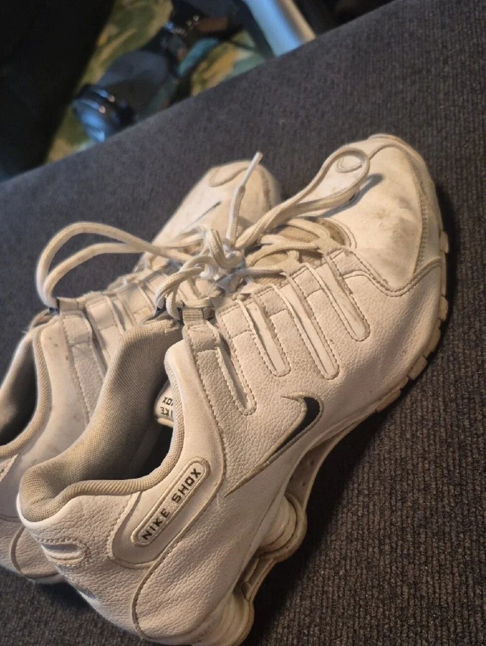 Nike Men’s White Sneakers with Black Swoosh